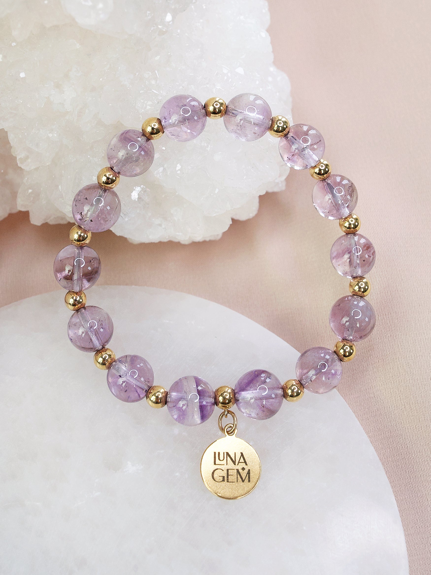 Light Amethyst Charmed Satellite Bracelet