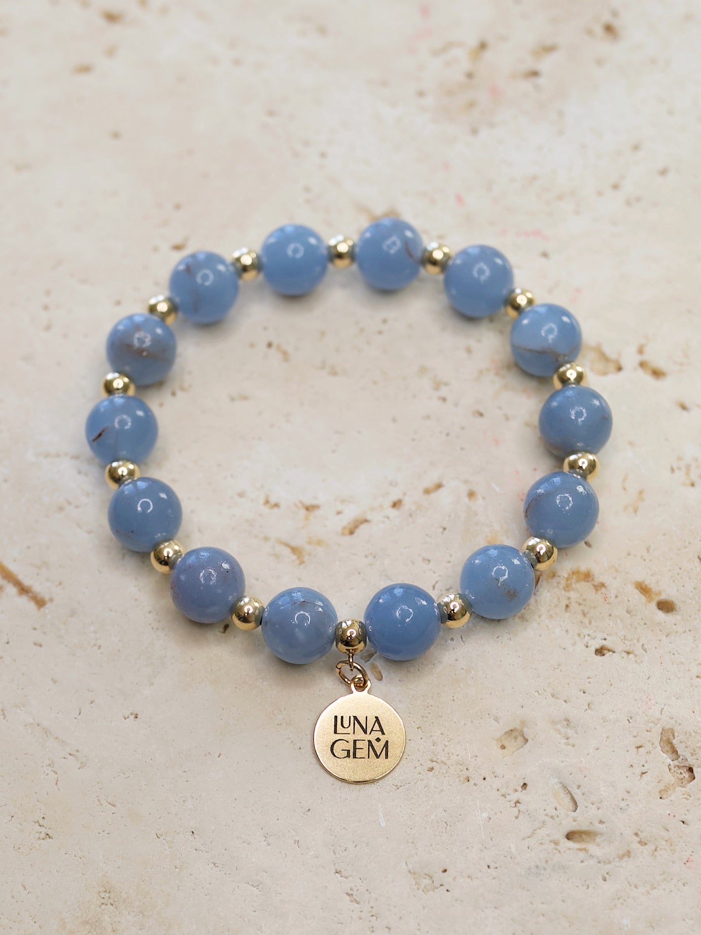 Angelite Charmed Satellite Bracelet