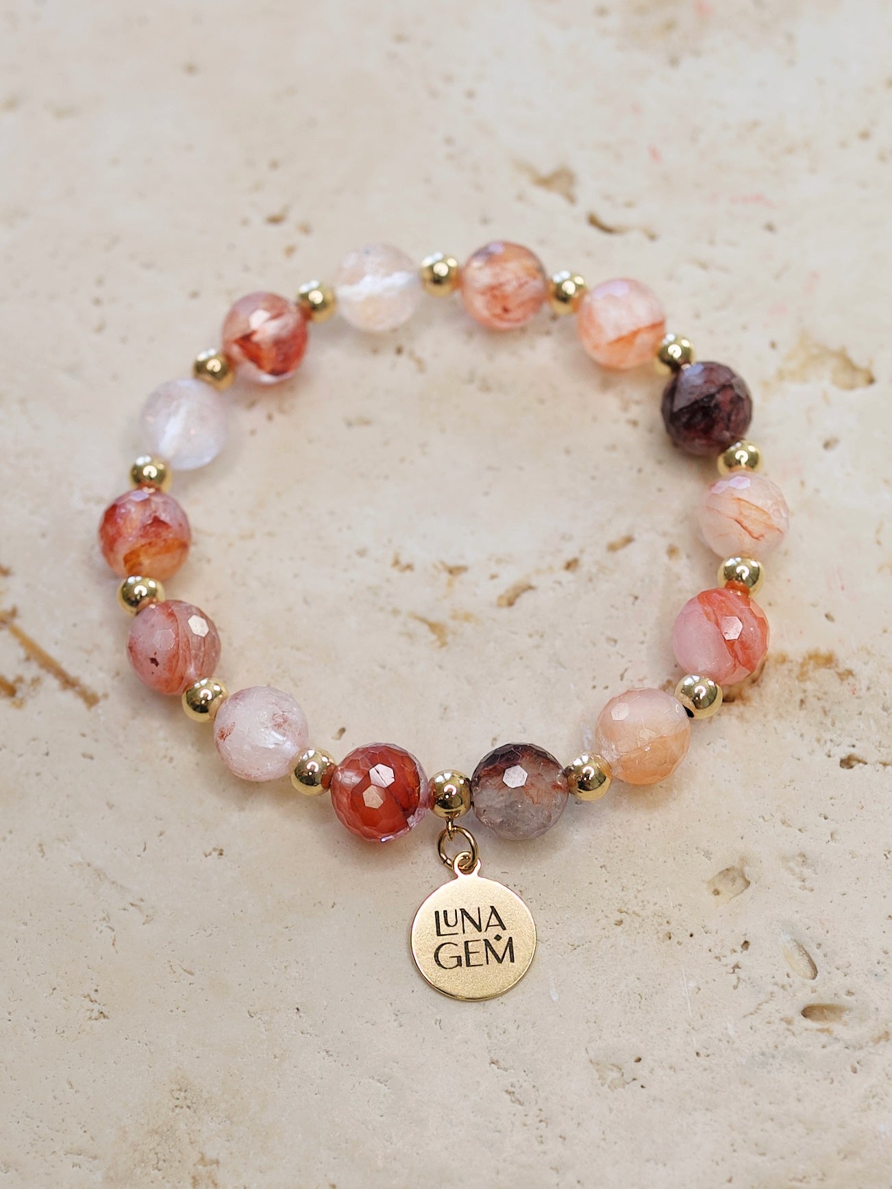 Fire Quartz Faceted Charmed Satellite Bracelet (Limited Edition)