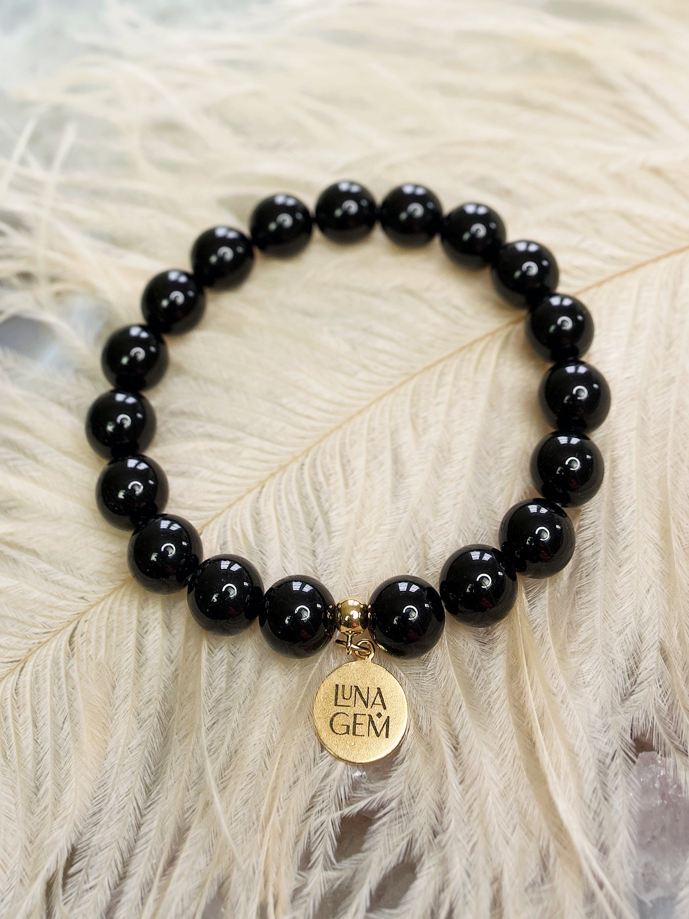 Black Tourmaline Charmed Bracelet