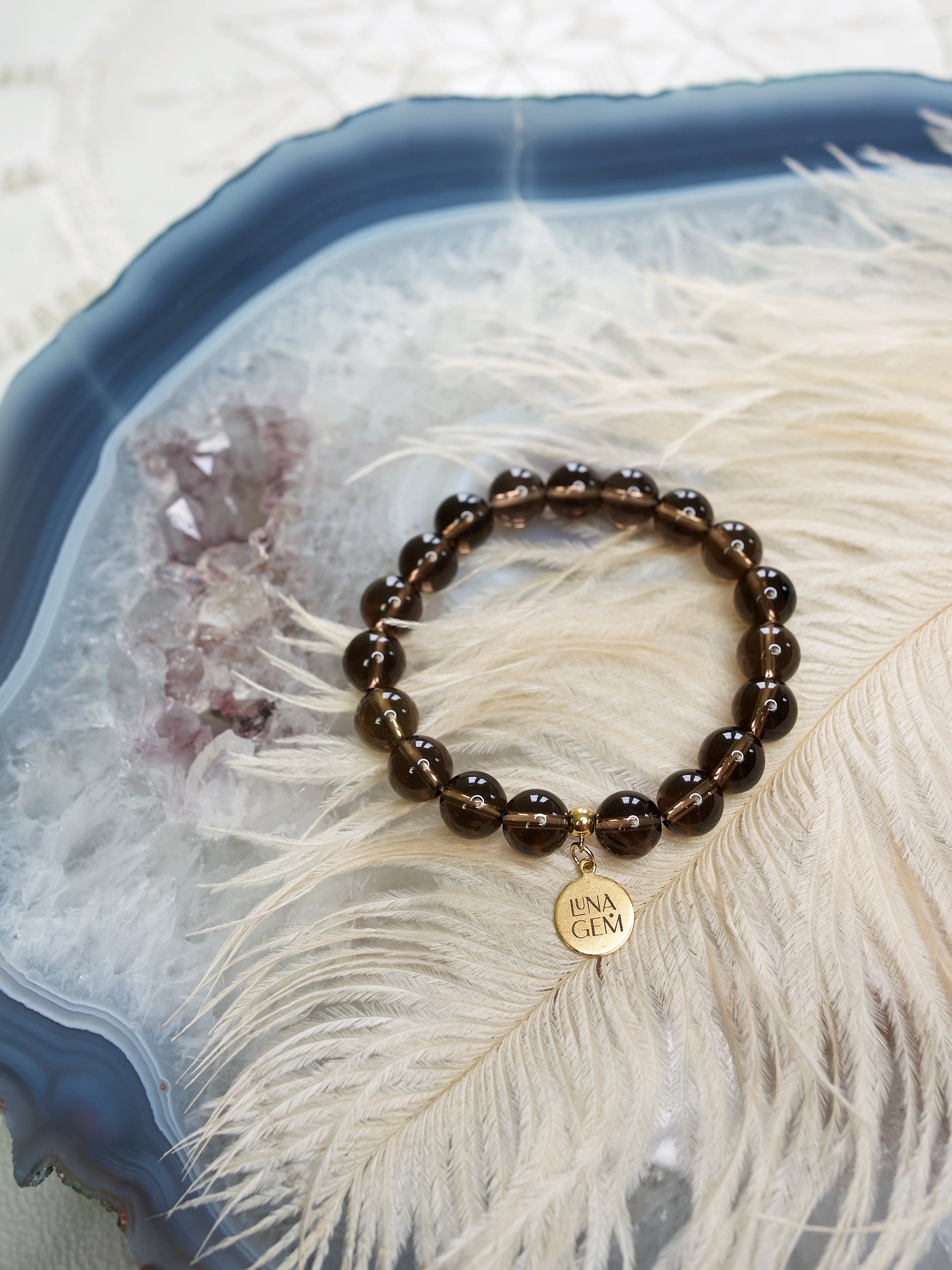 Smokey Quartz Charmed Bracelet