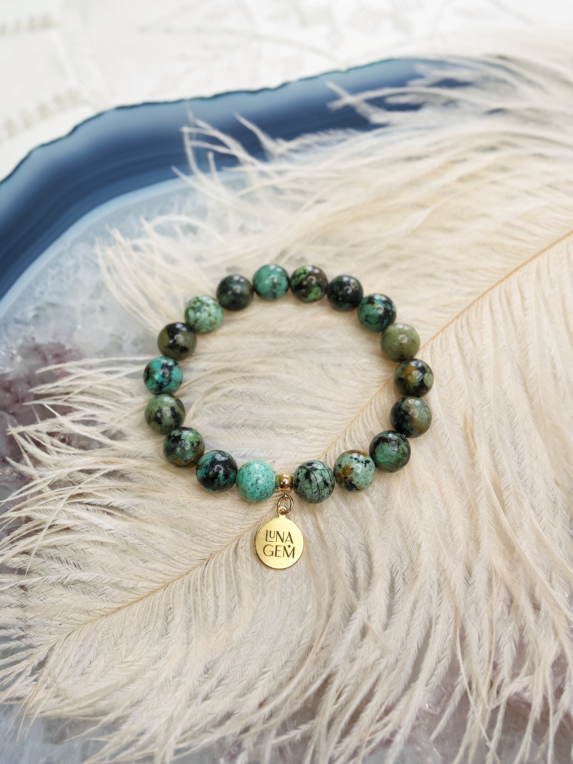 African Turquoise Charmed Bracelet