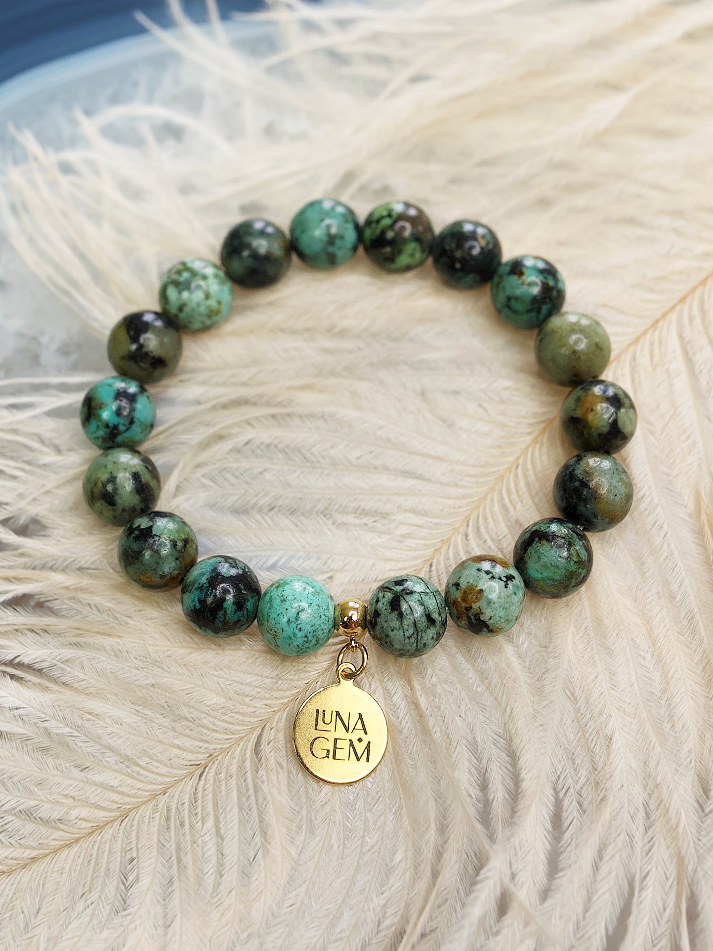 African Turquoise Charmed Bracelet