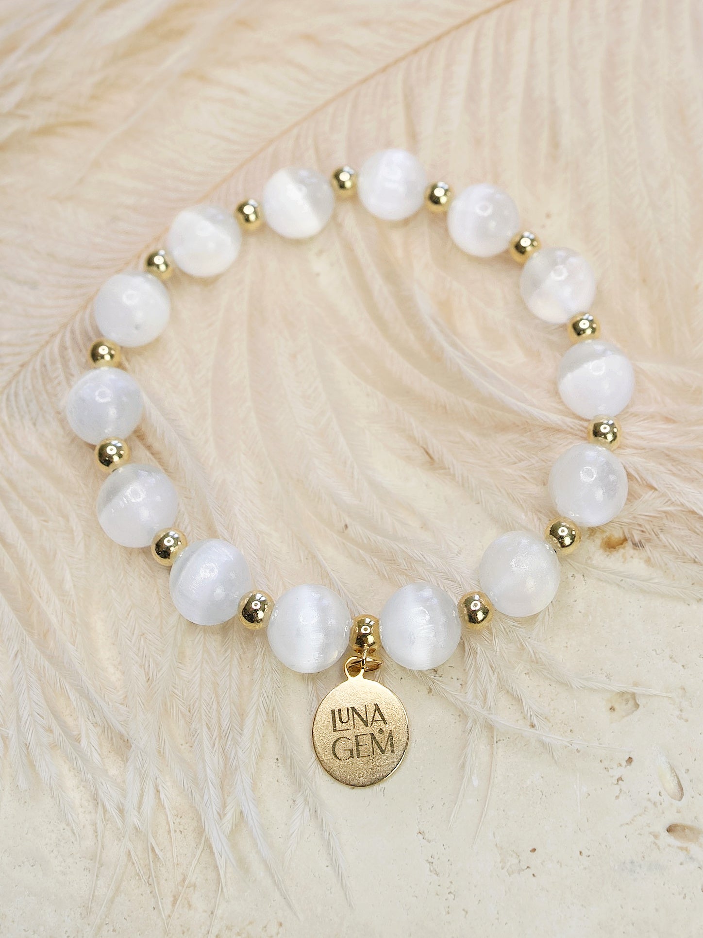 Selenite Charmed Satellite Bracelet