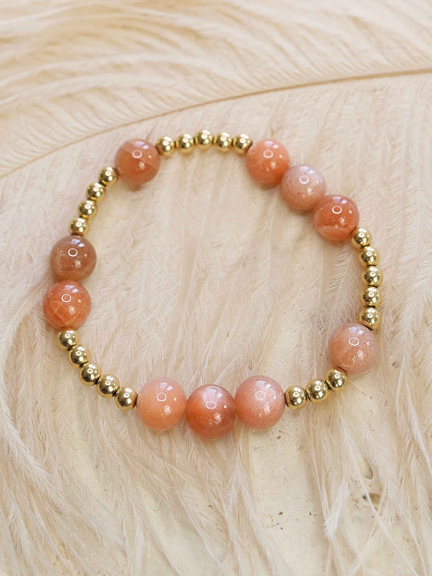 Peach Moonstone Orbital Bracelet