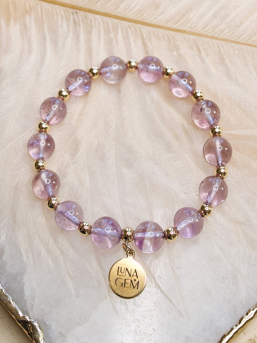 Light Amethyst Charmed Satellite Bracelet