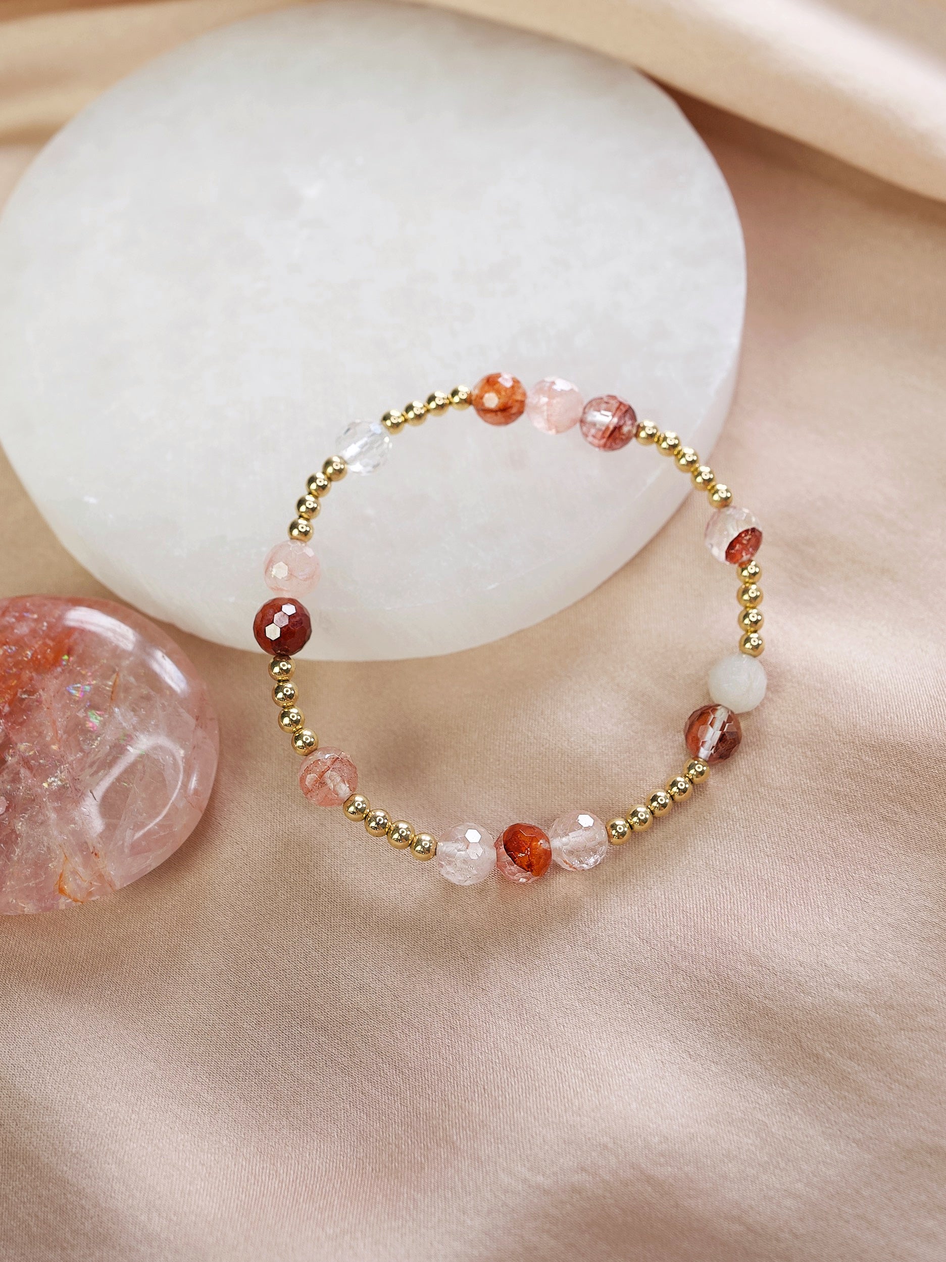 Fire Quartz Faceted Mini Orbital Bracelet (Limited Edition)
