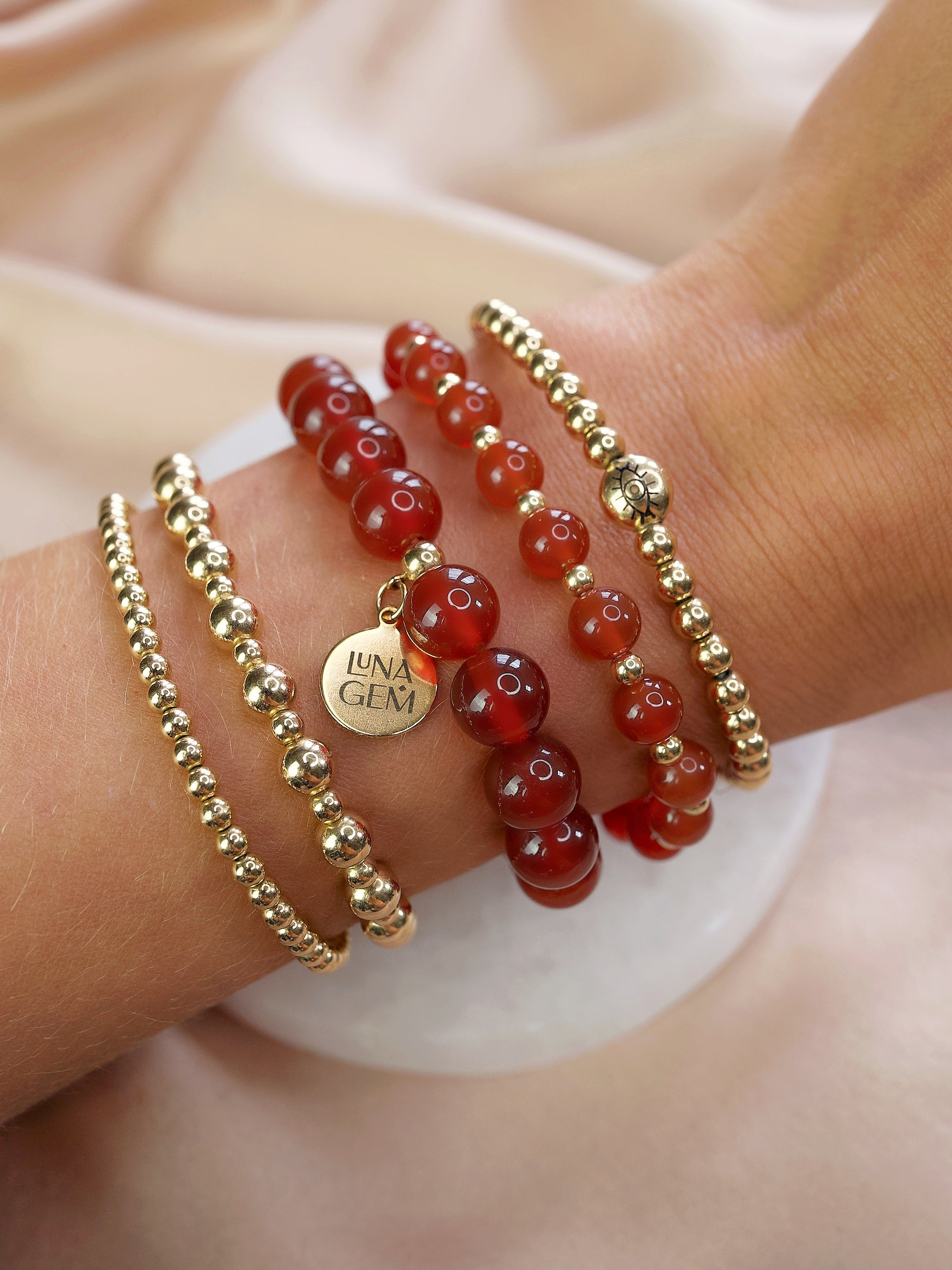 Carnelian Mini Satellite Bracelet