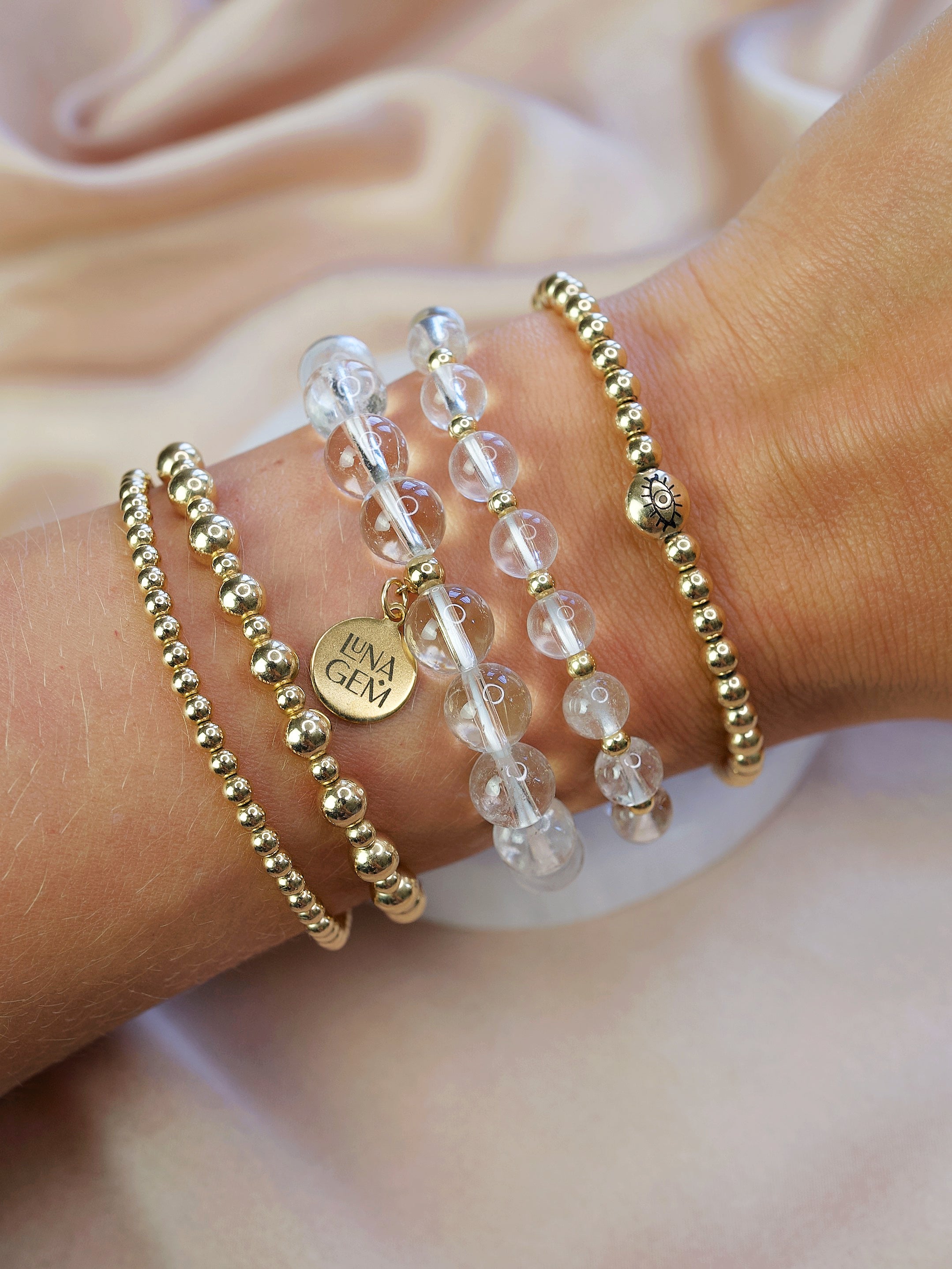 Clear Quartz Charmed Bracelet