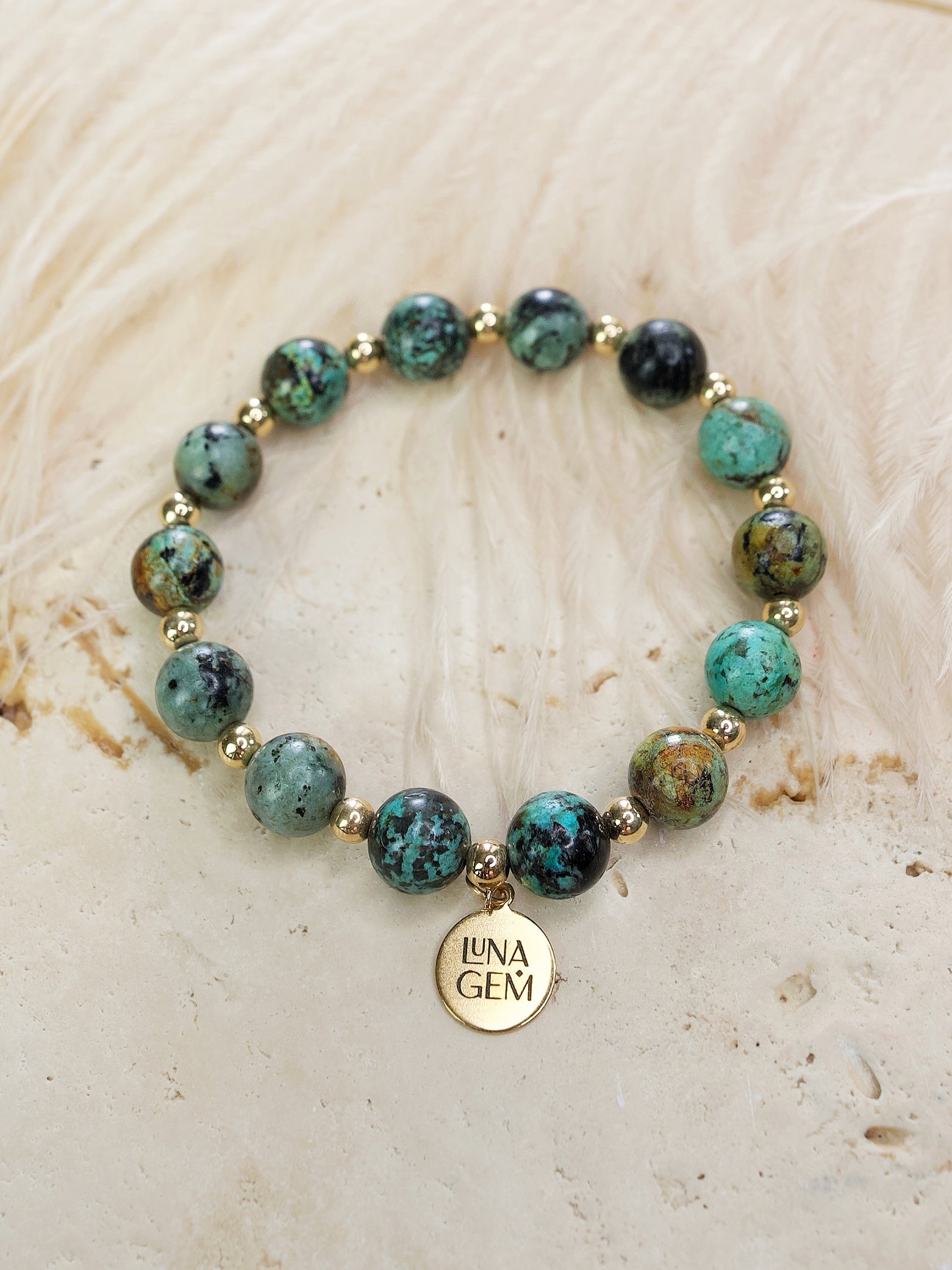 African Turquoise Charmed Satellite Bracelet
