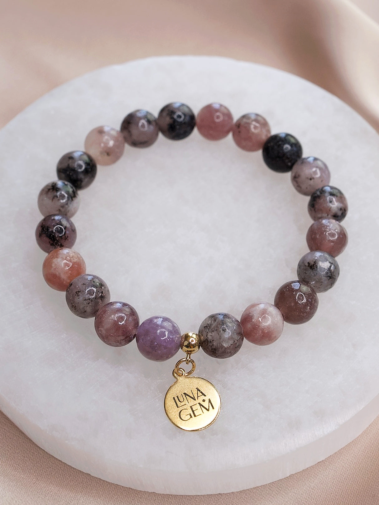 Light Lepidolite Charmed Bracelet