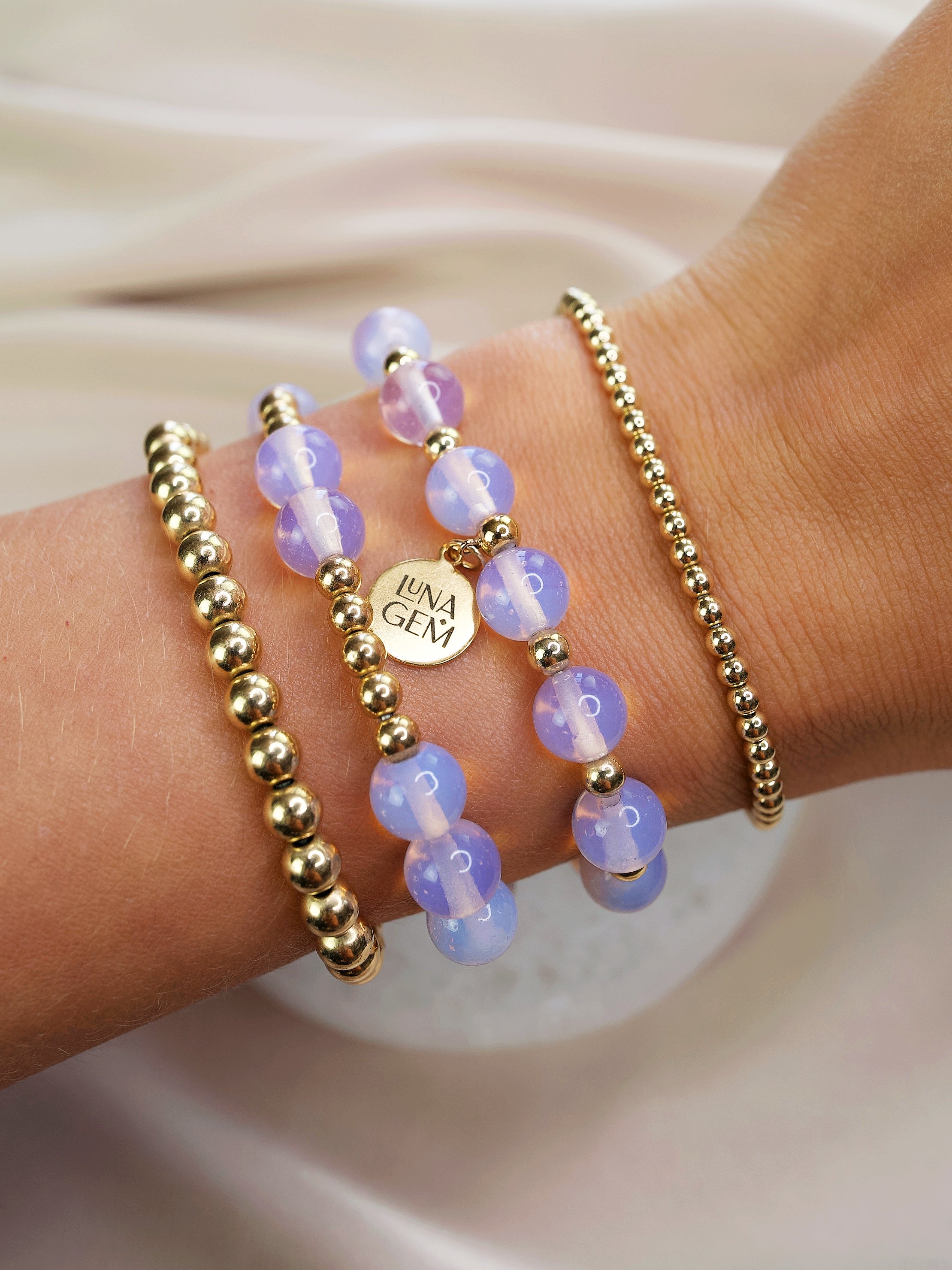 Pink Opalite Charmed Satellite Bracelet