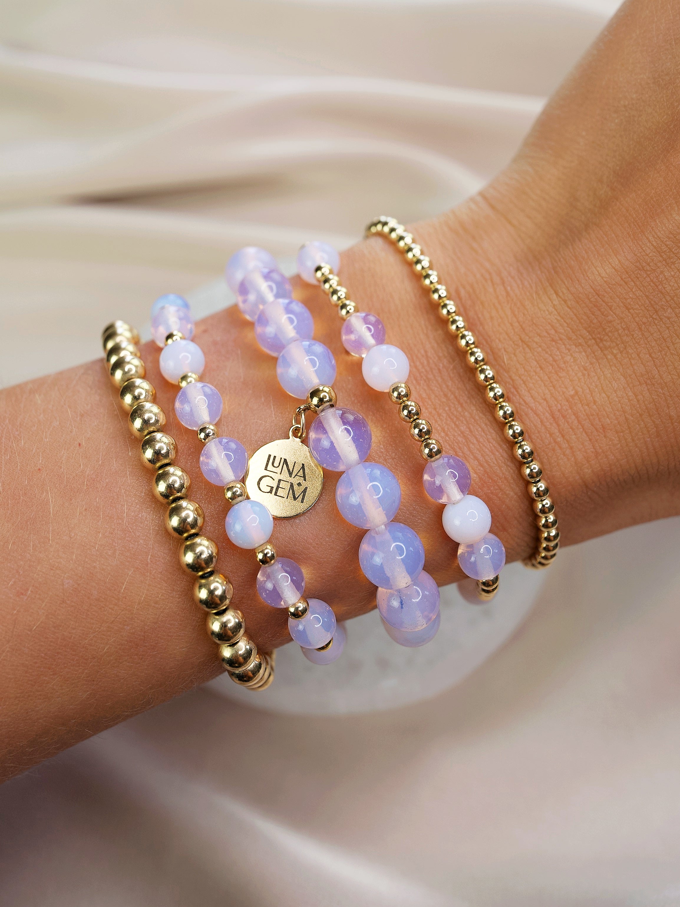 Pink Opalite Mini Satellite Bracelet