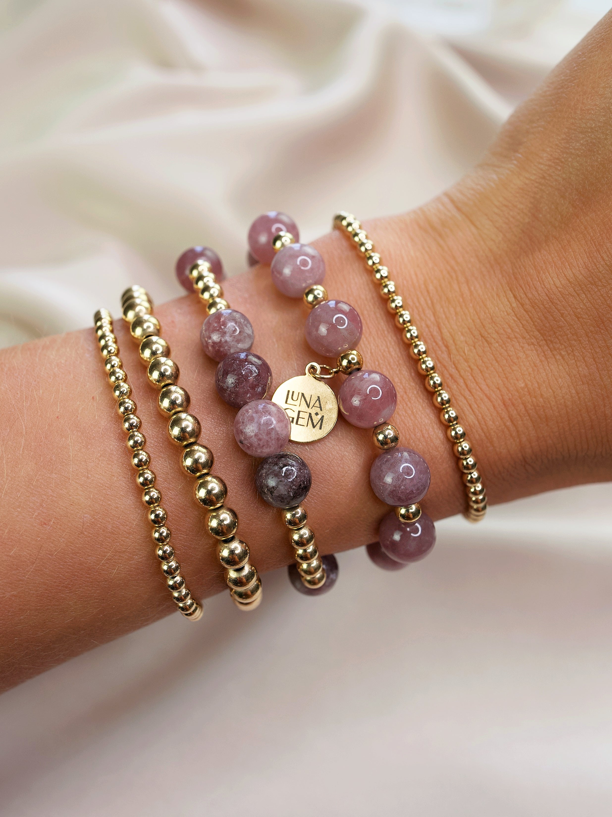 Light Lepidolite Orbital Bracelet