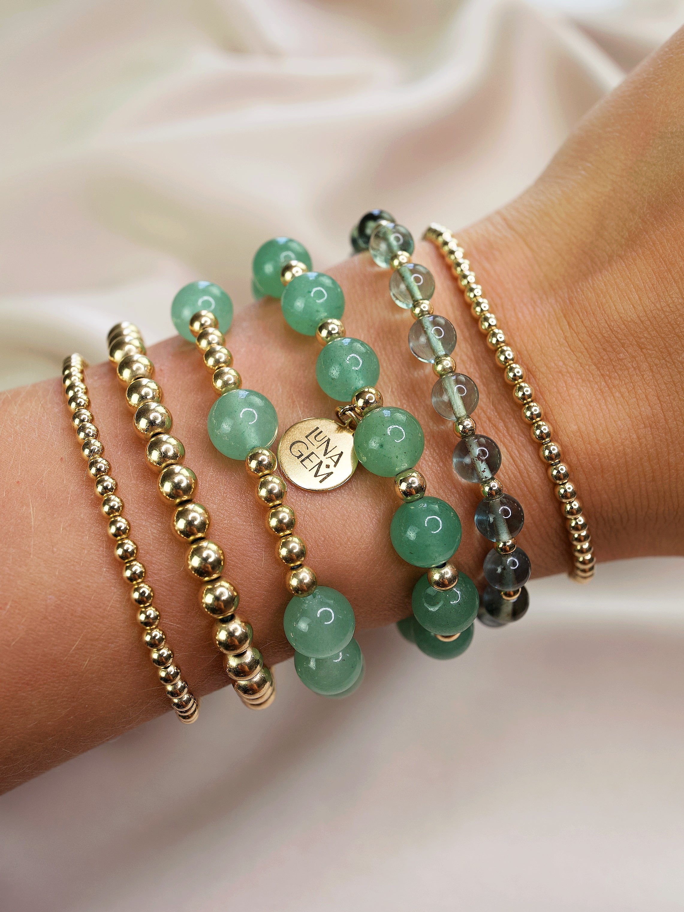 Aventurine Charmed Satellite Bracelet