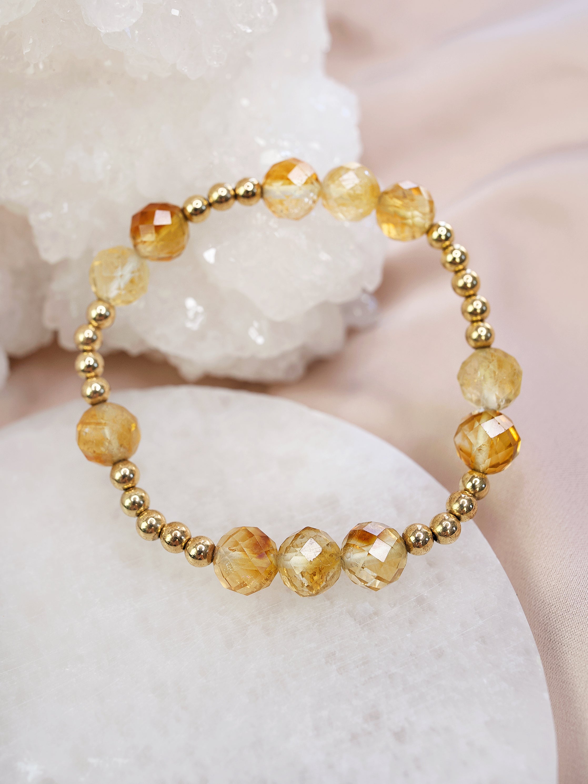 Faceted Citrine Orbital Bracelet
