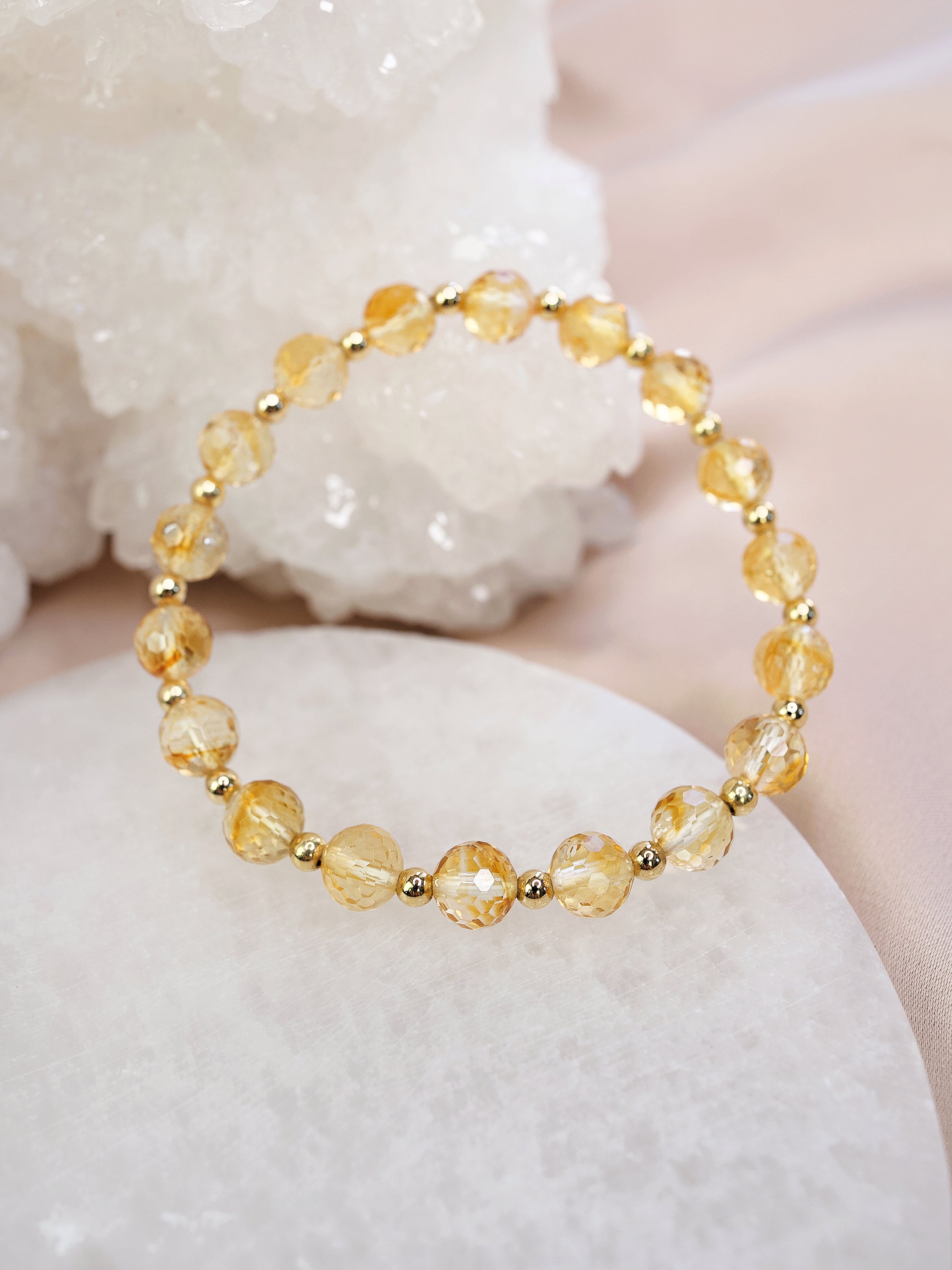 Faceted Citrine Mini Satellite Bracelet