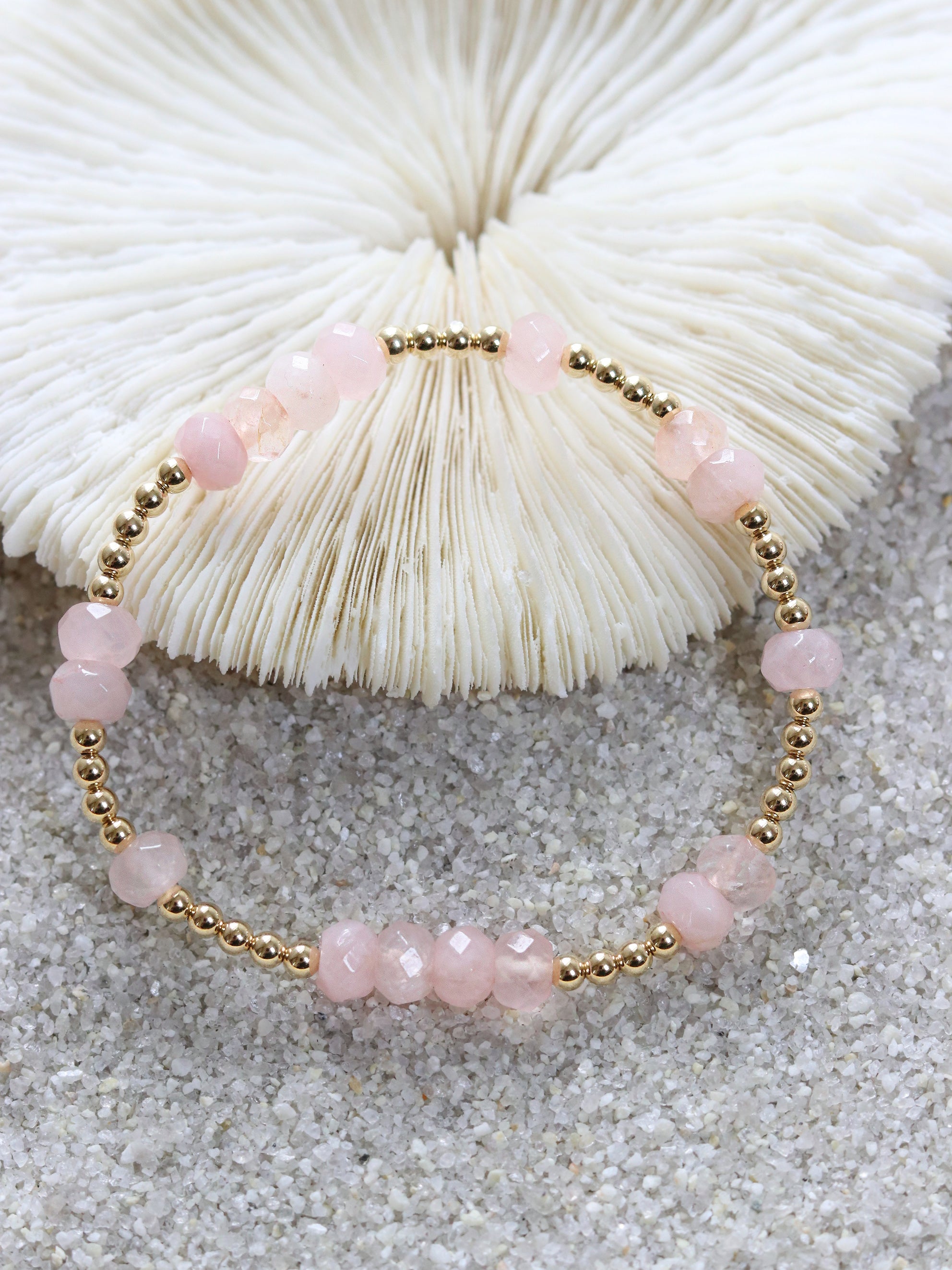 Rose Quartz Faceted Mini Orbital Bracelet