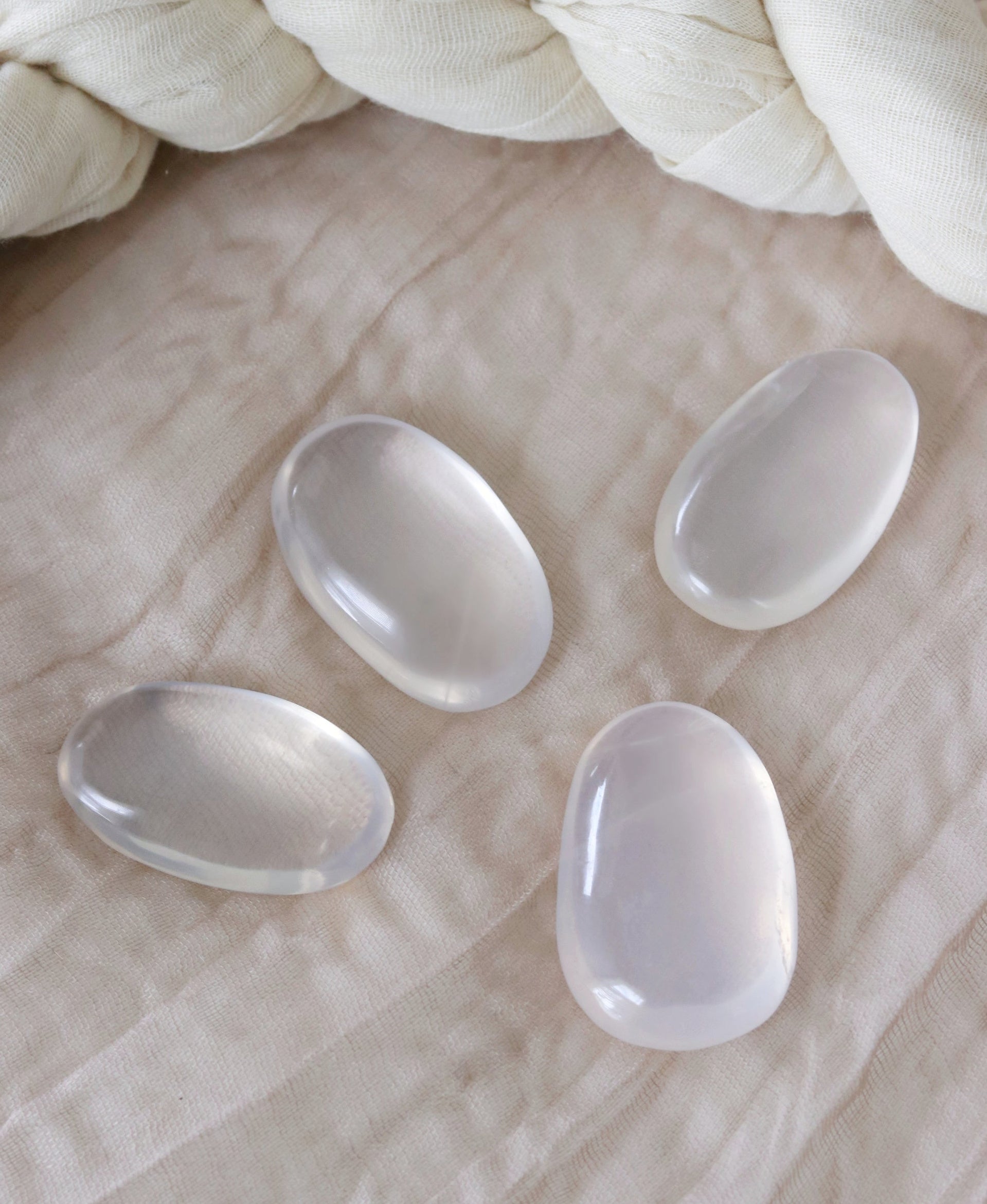 Moon Quartz Palm Stone