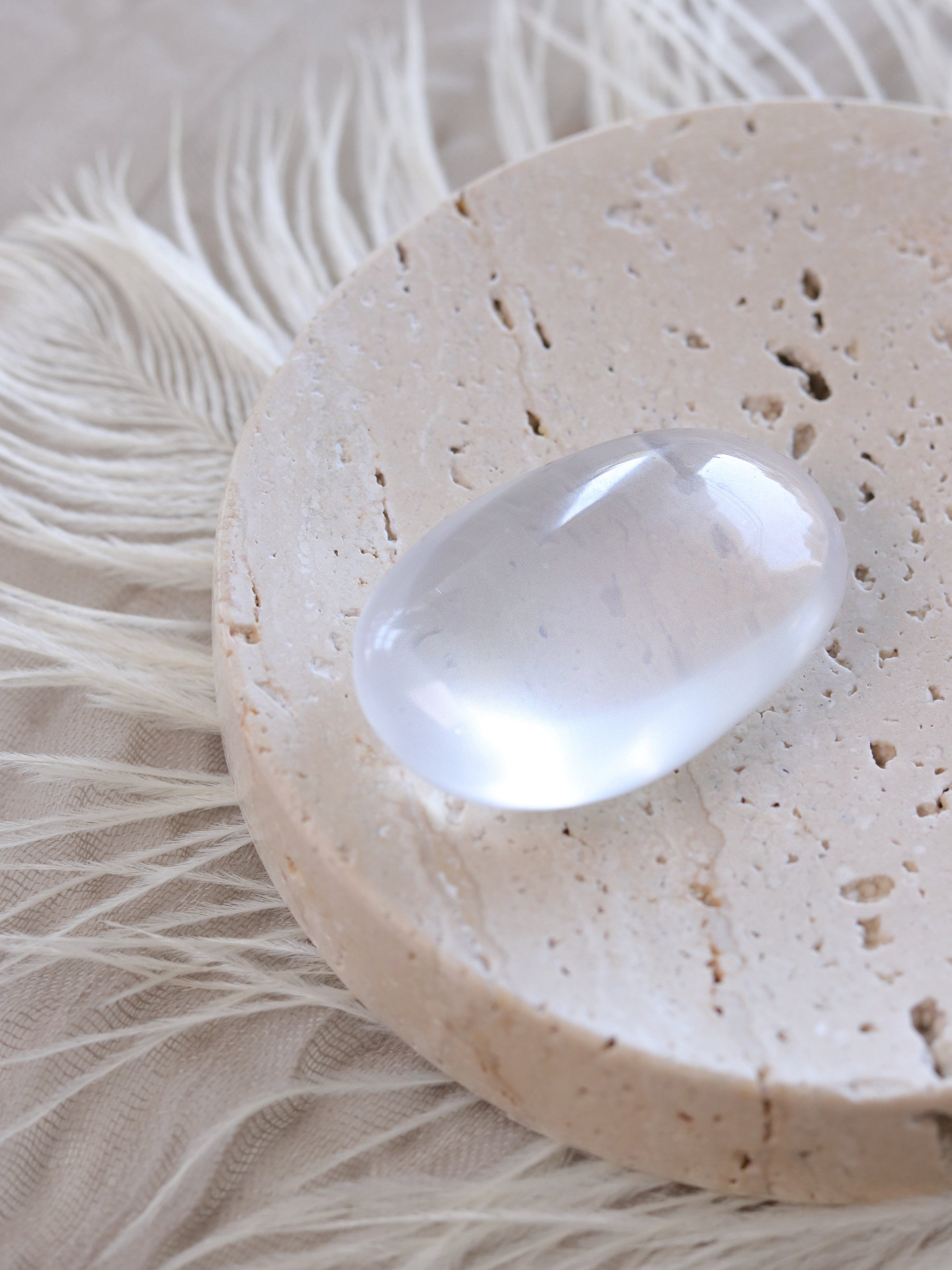 Moon Quartz Palm Stone