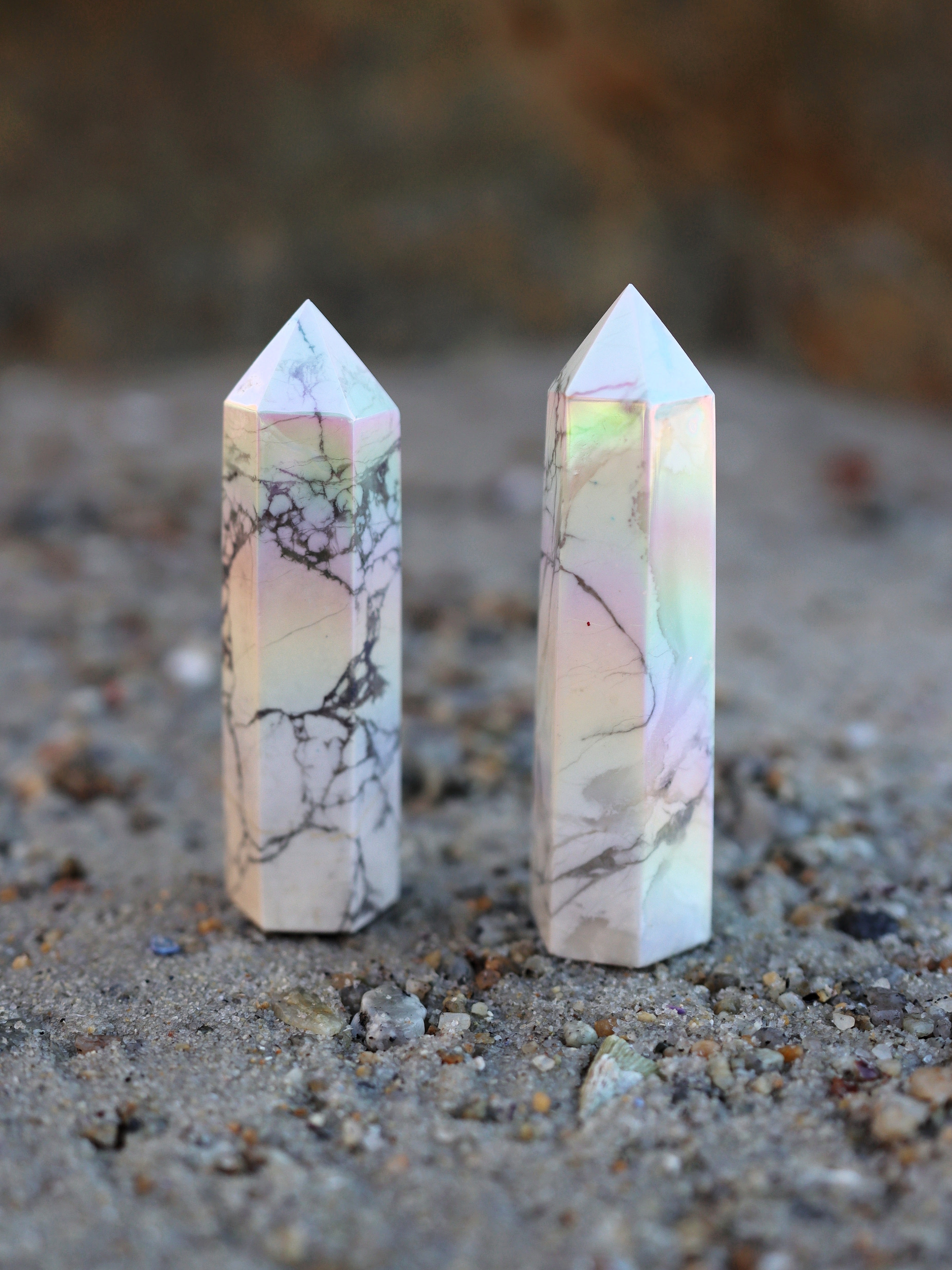 Angel Aura Howlite Tower
