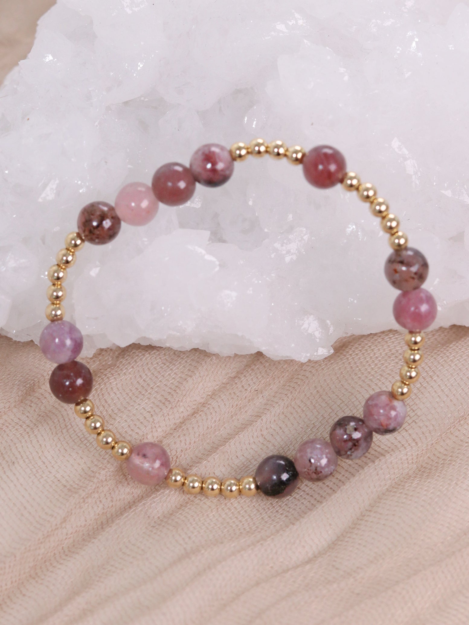 Light Lepidolite Mini Orbital Bracelet