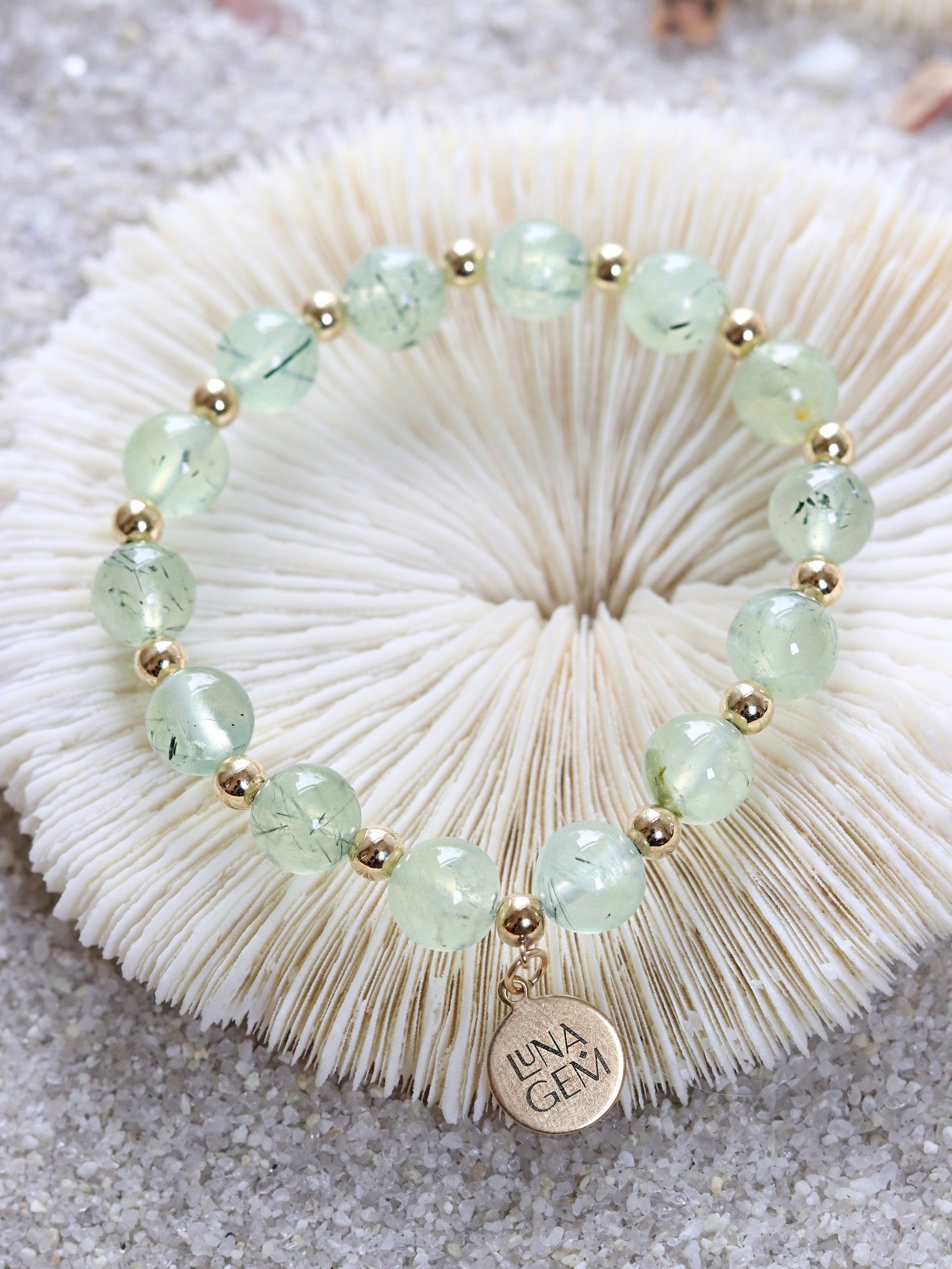 Prehnite Charmed Satellite Bracelet