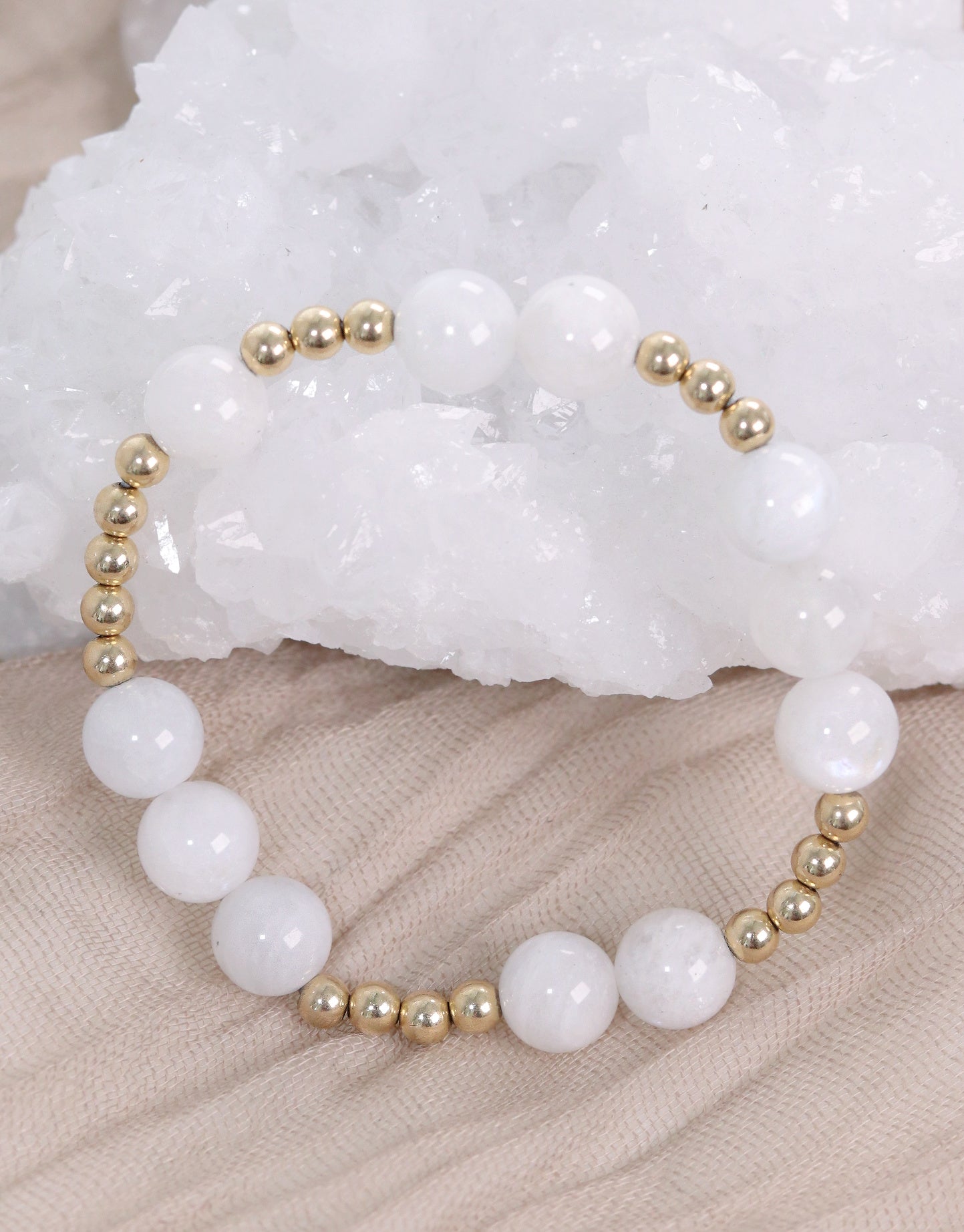 Rainbow Moonstone Orbital Bracelet