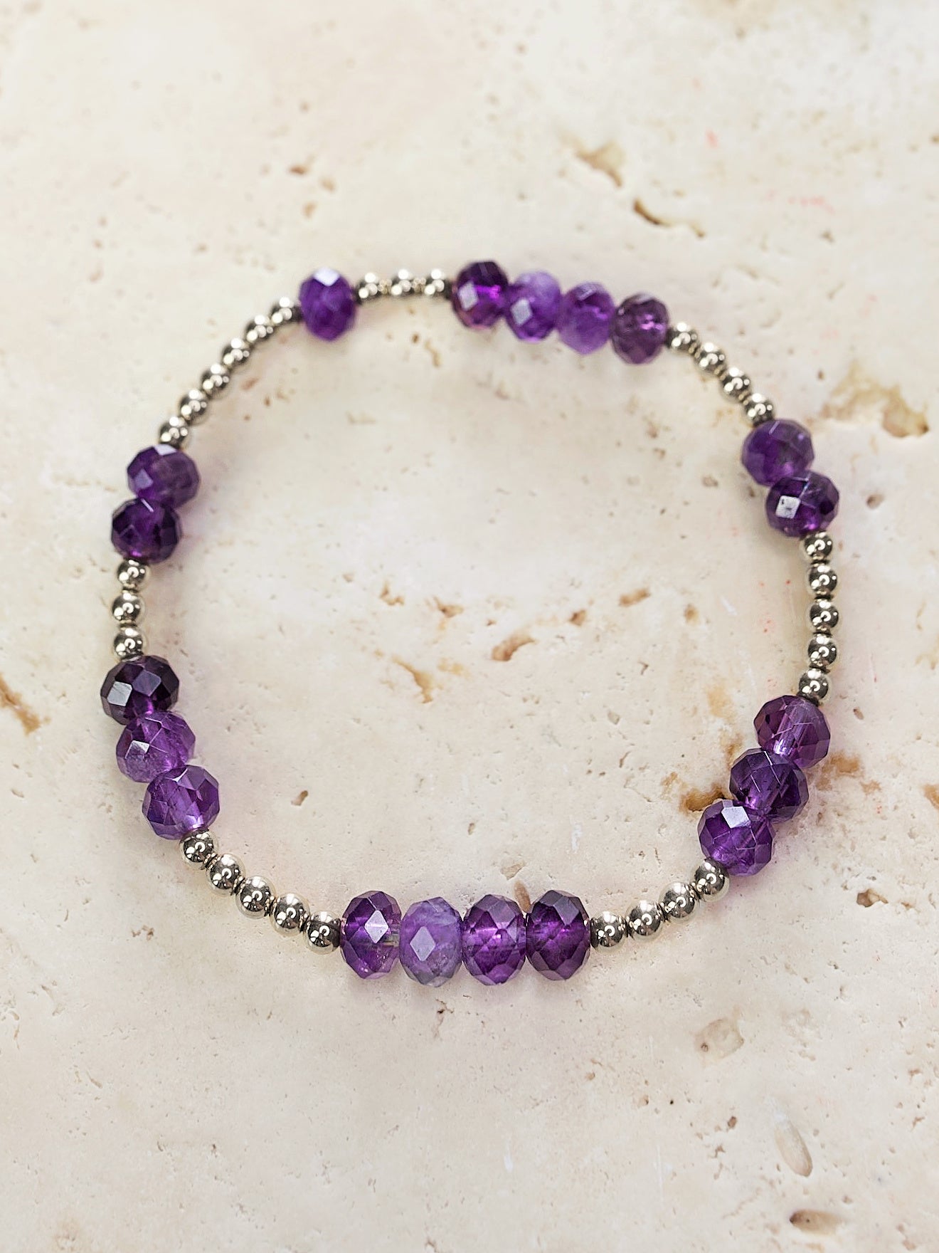 Amethyst Faceted Mini Orbital Bracelet