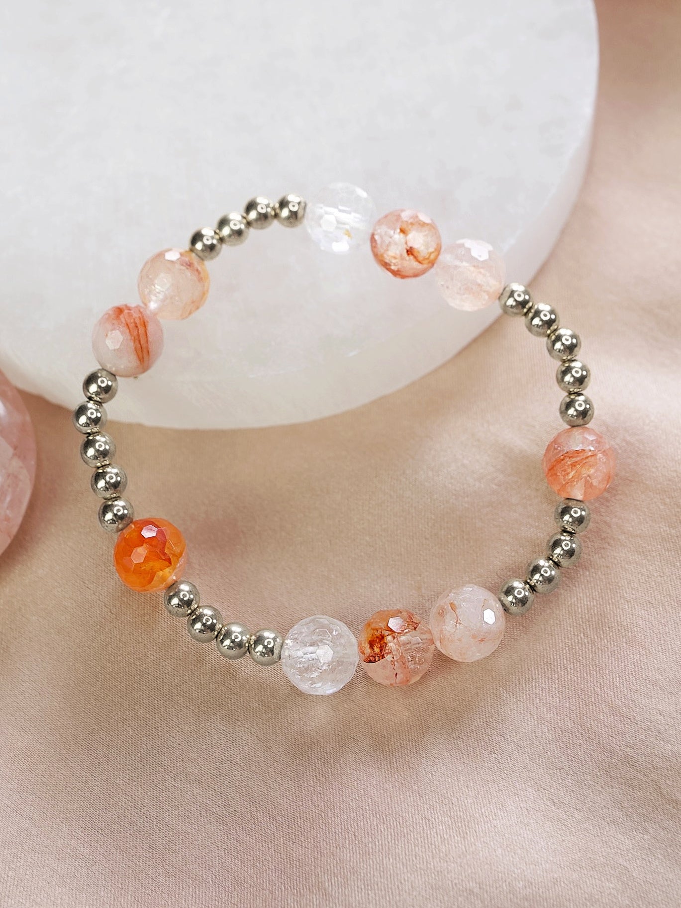 Fire Quartz Faceted Orbital Bracelet (Limited Edition)