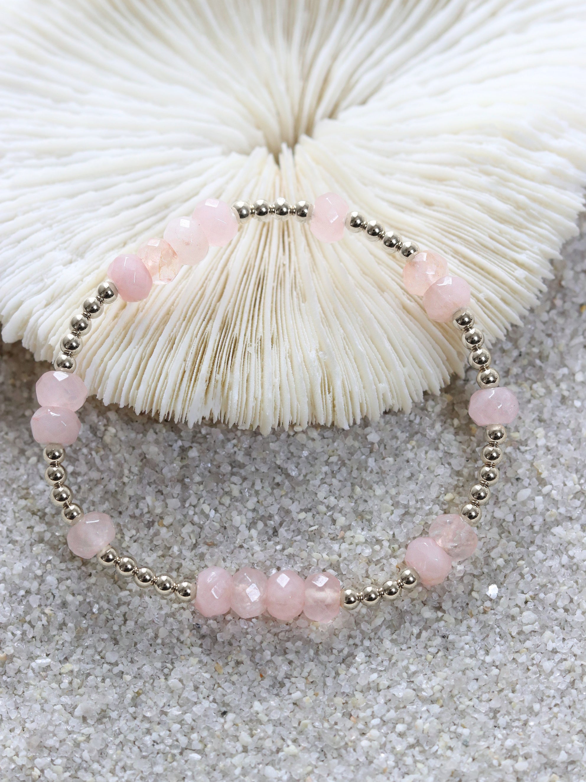 Rose Quartz Faceted Mini Orbital Bracelet