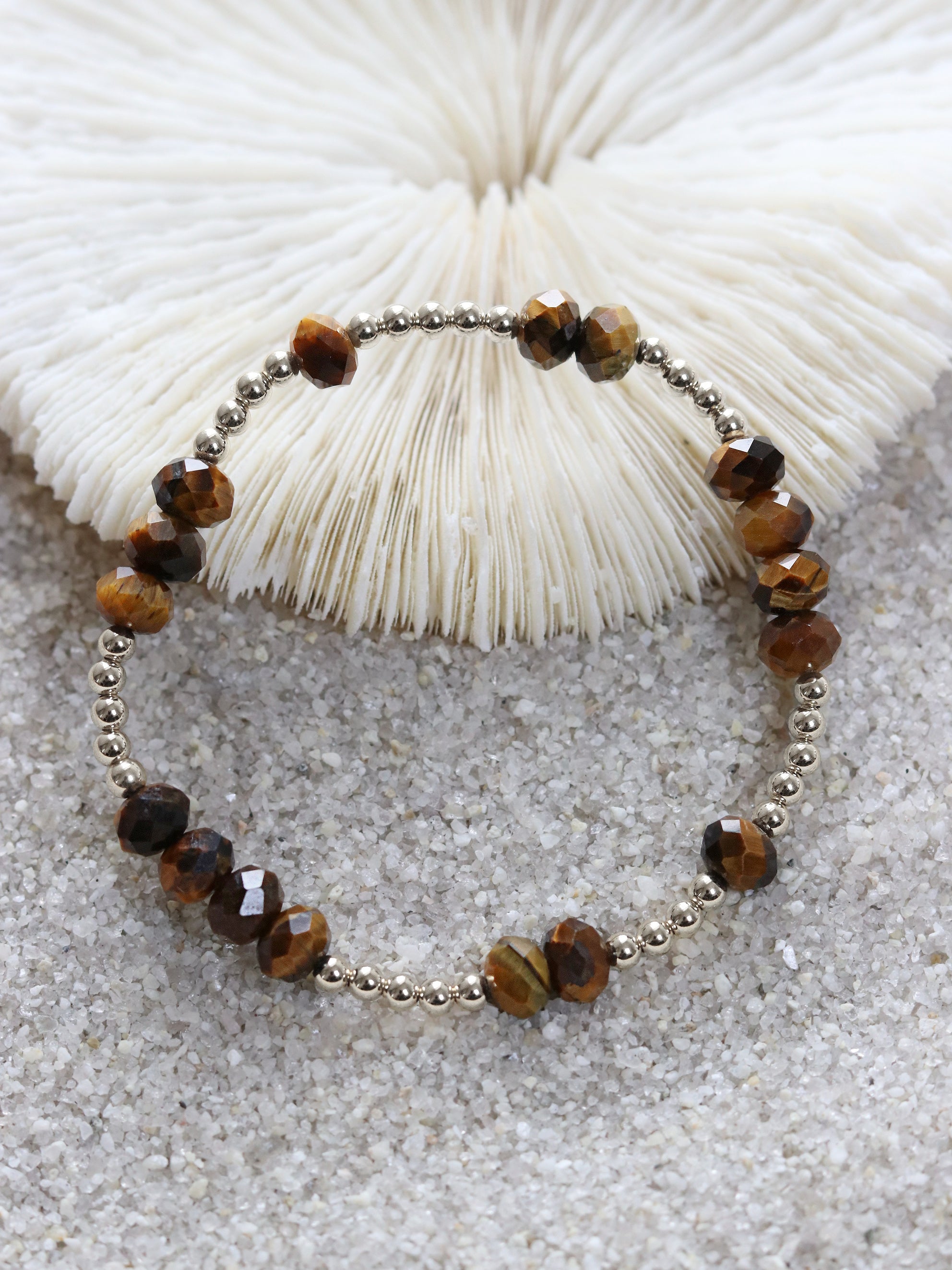 Tigers Eye Faceted  Mini Orbital Bracelet