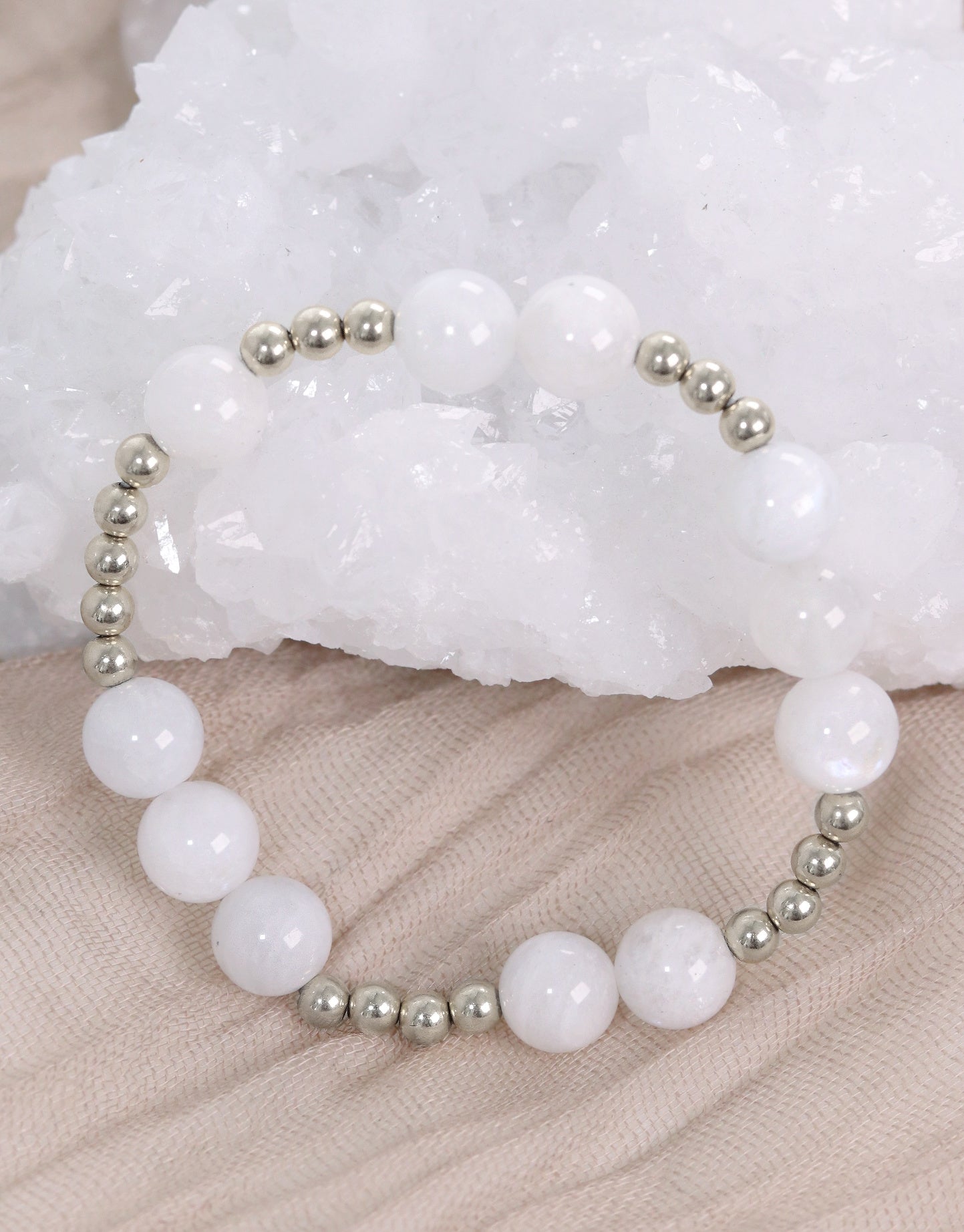 Rainbow Moonstone Orbital Bracelet