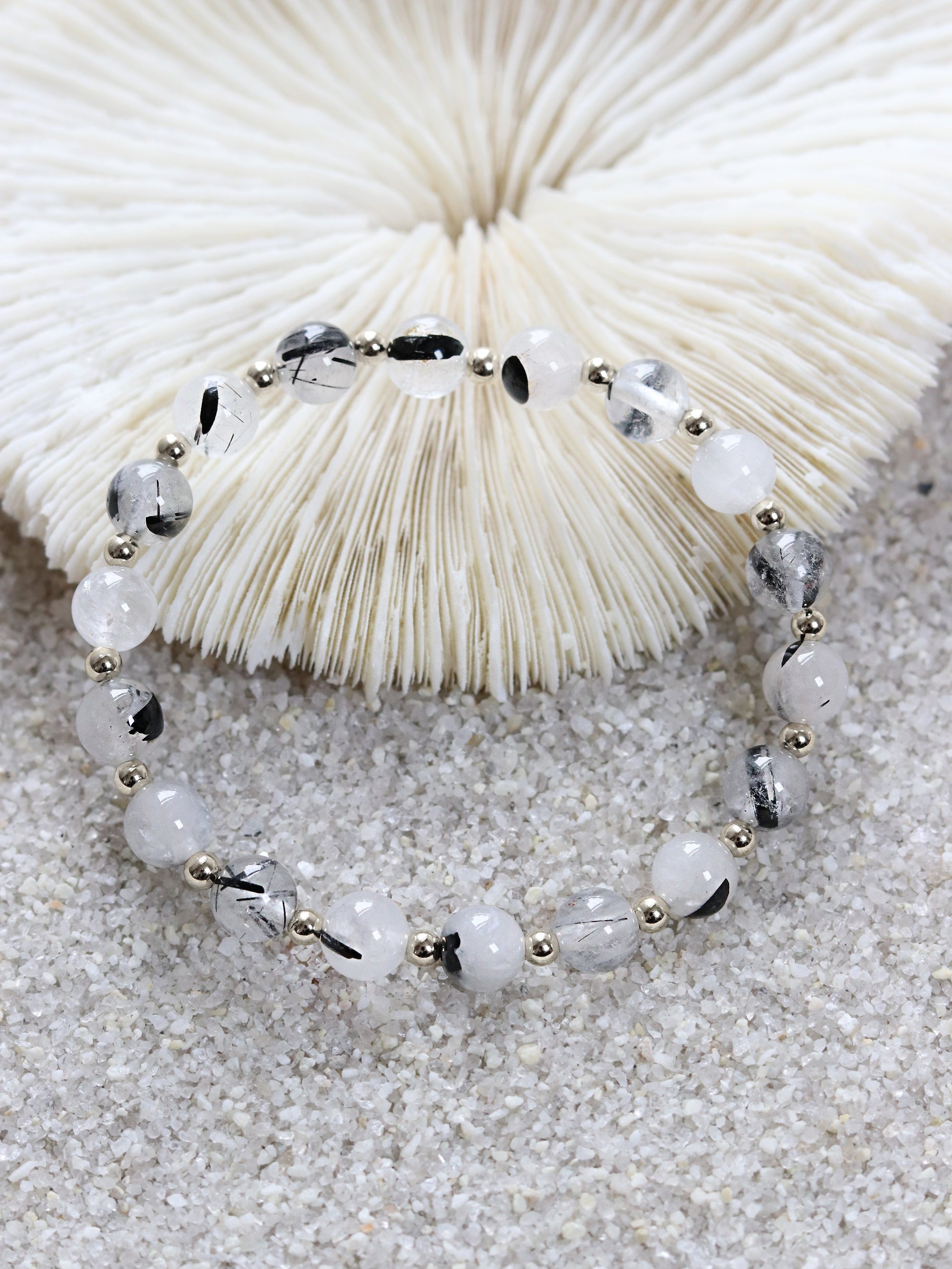 Tourmalinated Quartz Mini Satellite Bracelet