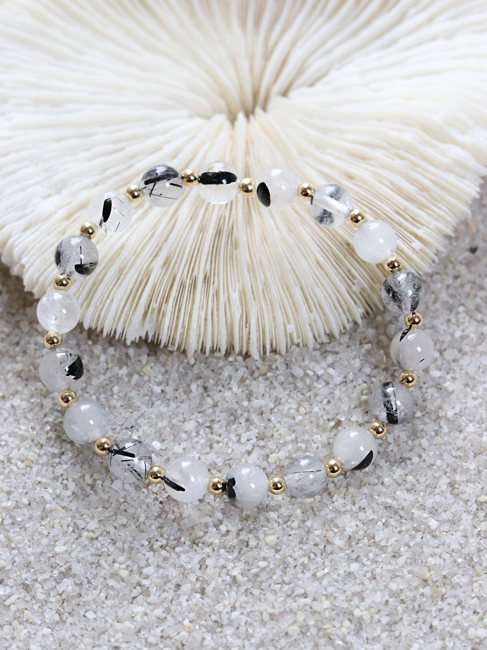 Tourmalinated Quartz Mini Satellite Bracelet