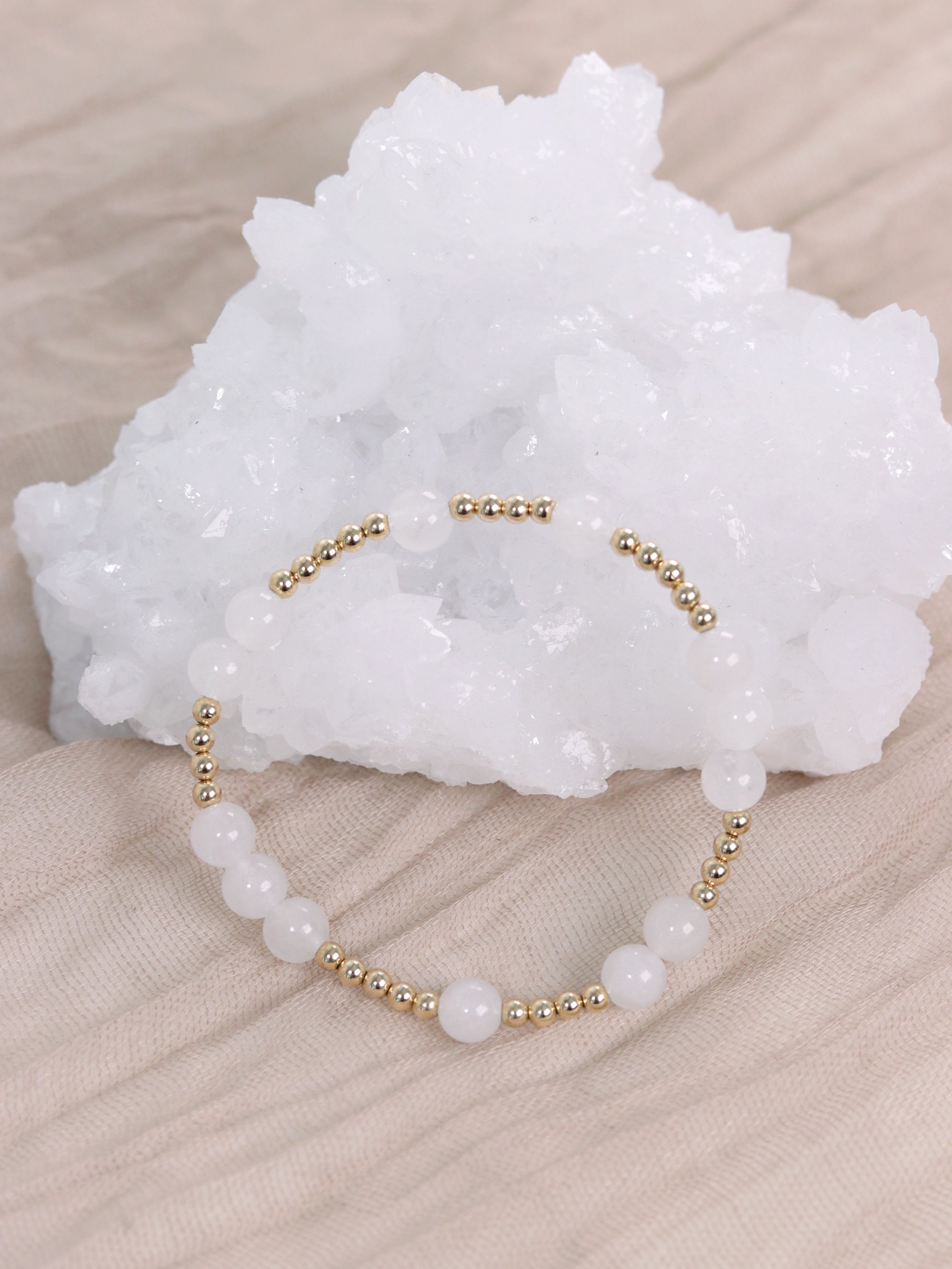 White Jade Mini Orbital Bracelet