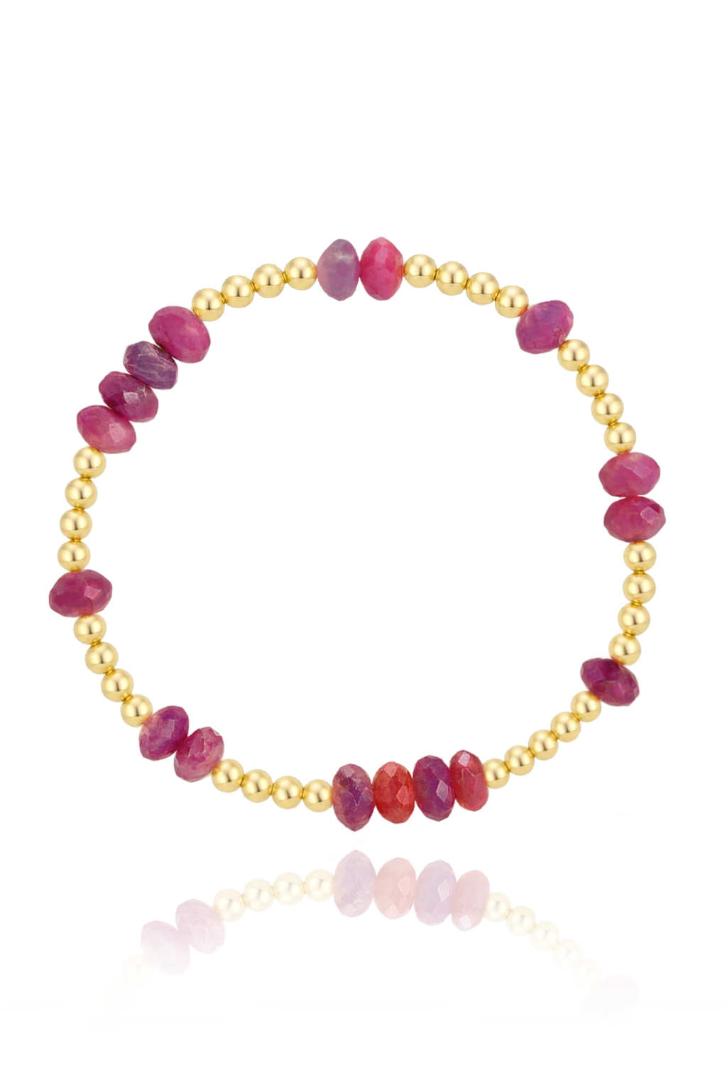 Ruby Faceted Mini Orbital Bracelet